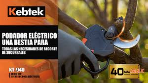 Tijeras de Podar Eléctricas Kebtek 18V - Batería Profesional con Pantalla LCD